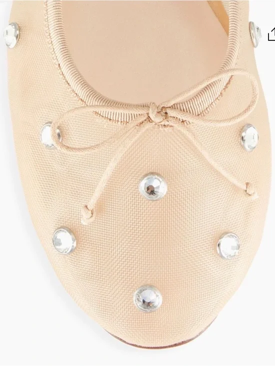 NWT Leonie Soft Ballet Flats in Caramel (nude color w/ rhinestones) women’s 6.5 - Picture 5 of 11